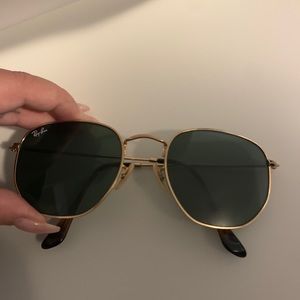 Ray-Ban Unisex Hexagonal Flat Lenses - Gold Green